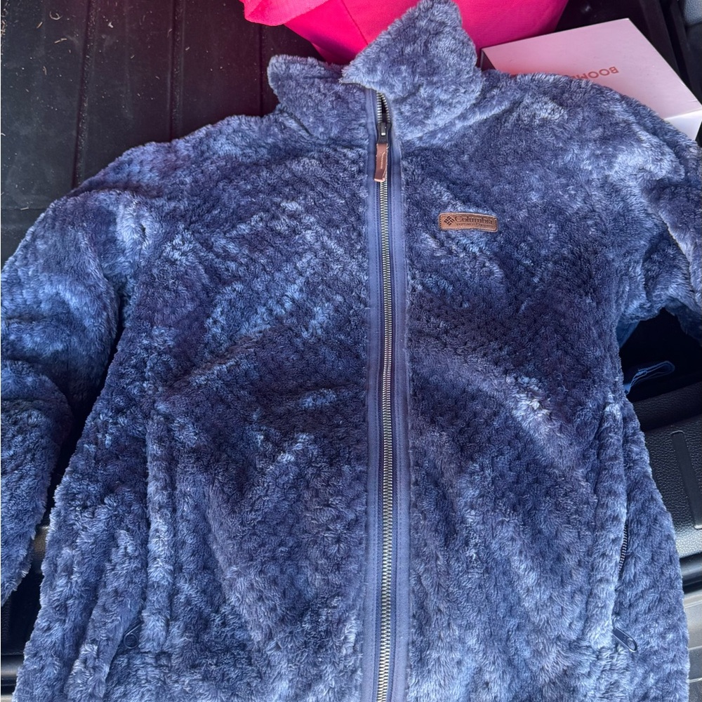 Columbia Sherpa Fleece Jacket (Small) – Super Soft & Cozy Blue Zip-Up